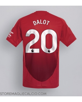 Manchester United Diogo Dalot #20 Maglia Gara Casa Repliche 2024-25 Maniche Corte